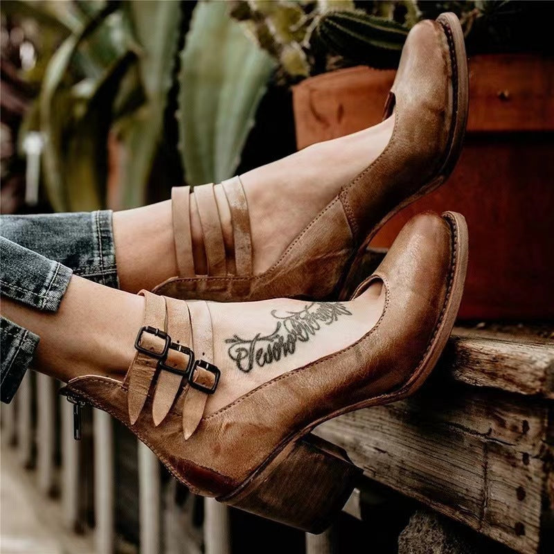 Elara | Vintage Leather Pumps