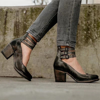 Elara | Vintage Leather Pumps