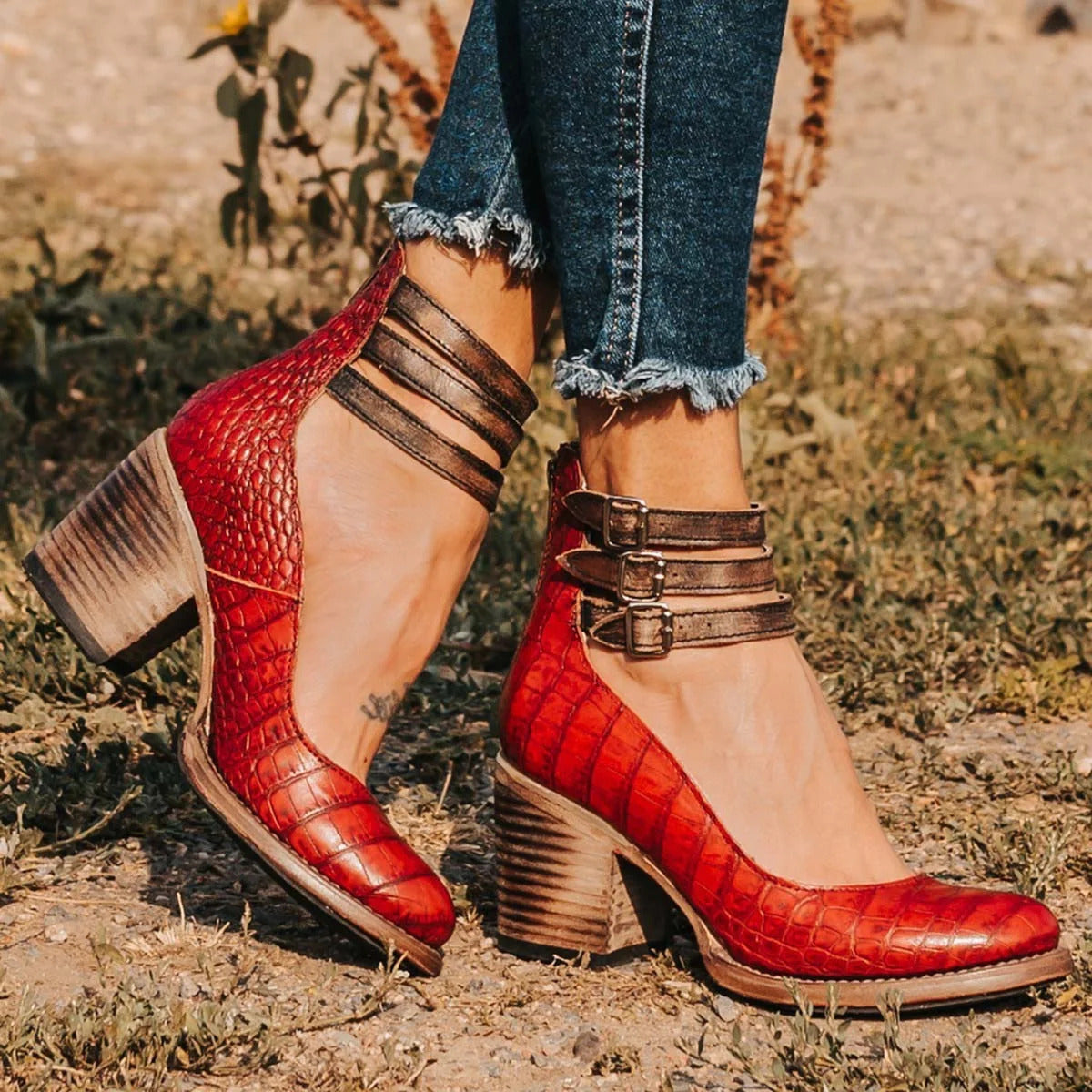 Elara | Vintage Leather Pumps