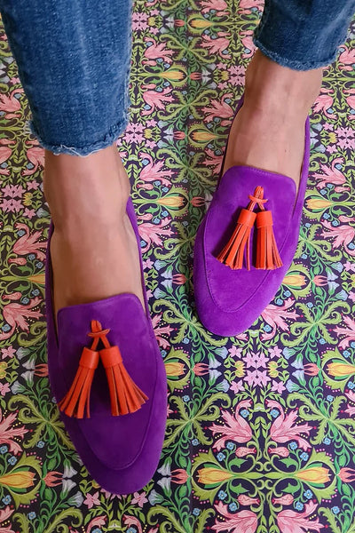 Nova | Purple Loafers with Tassels