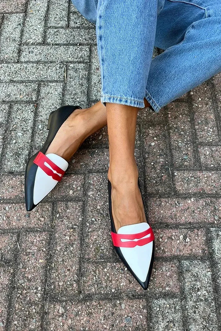 Avery | Two-Tone Pointed Slippers