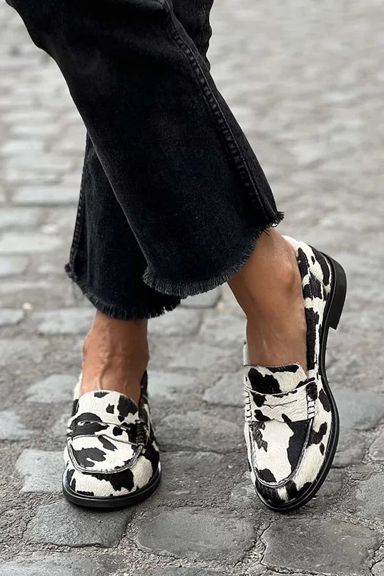Dakota | Cow Print Loafers