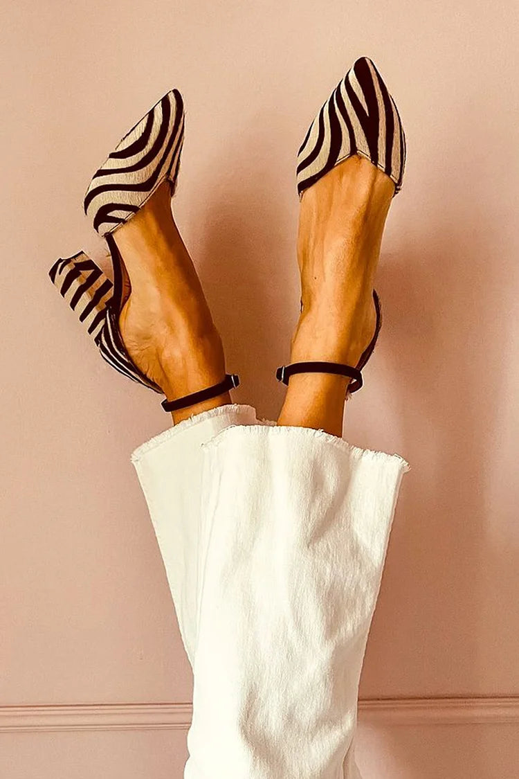 Brielle | Zebra Print Pointed Toe Pumps