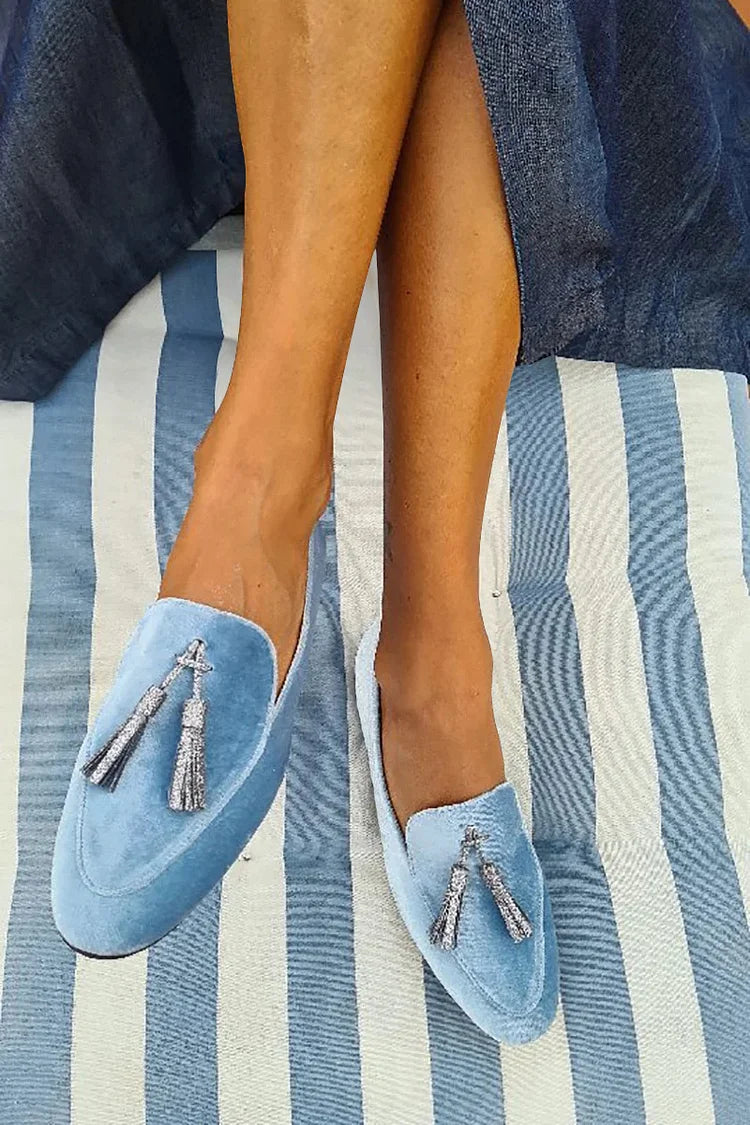 Sloane | Slipper with Silver Tassel