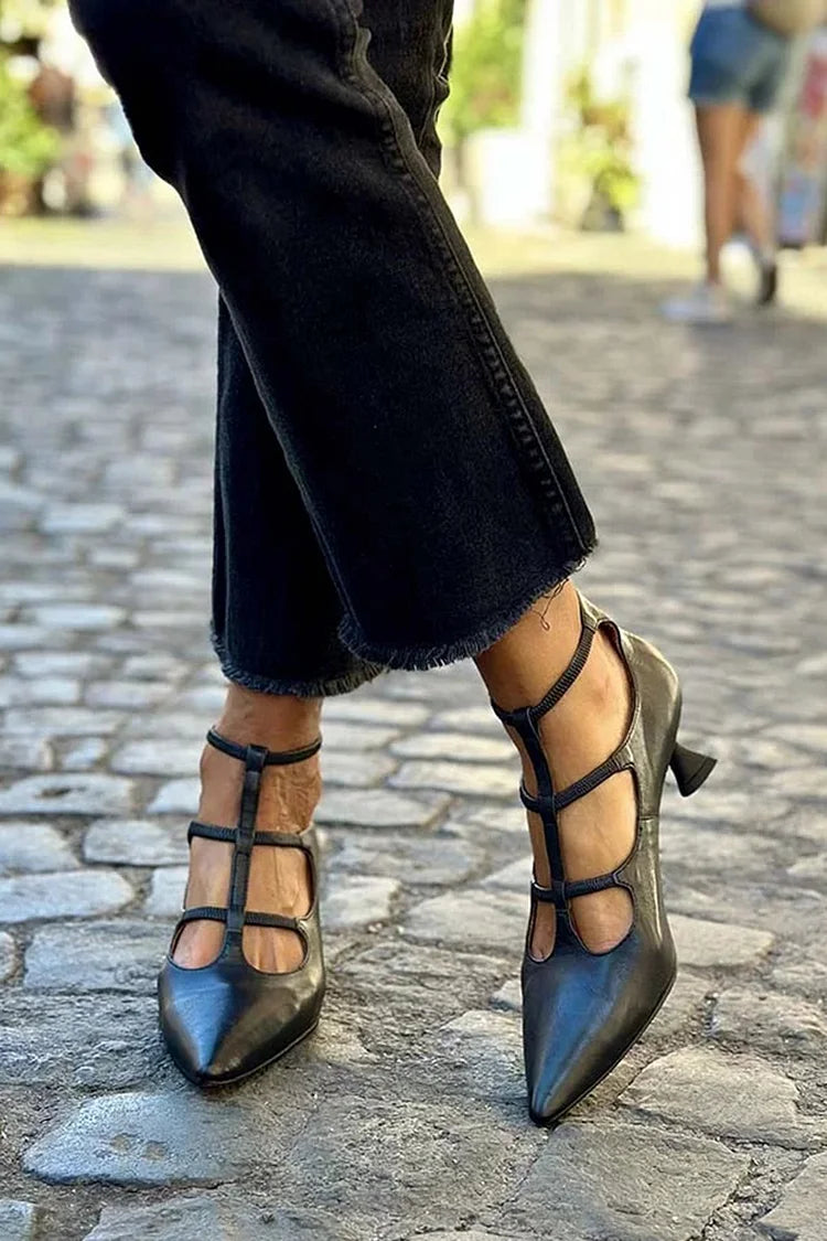 Chloe | Strappy Pointed Toe Pumps