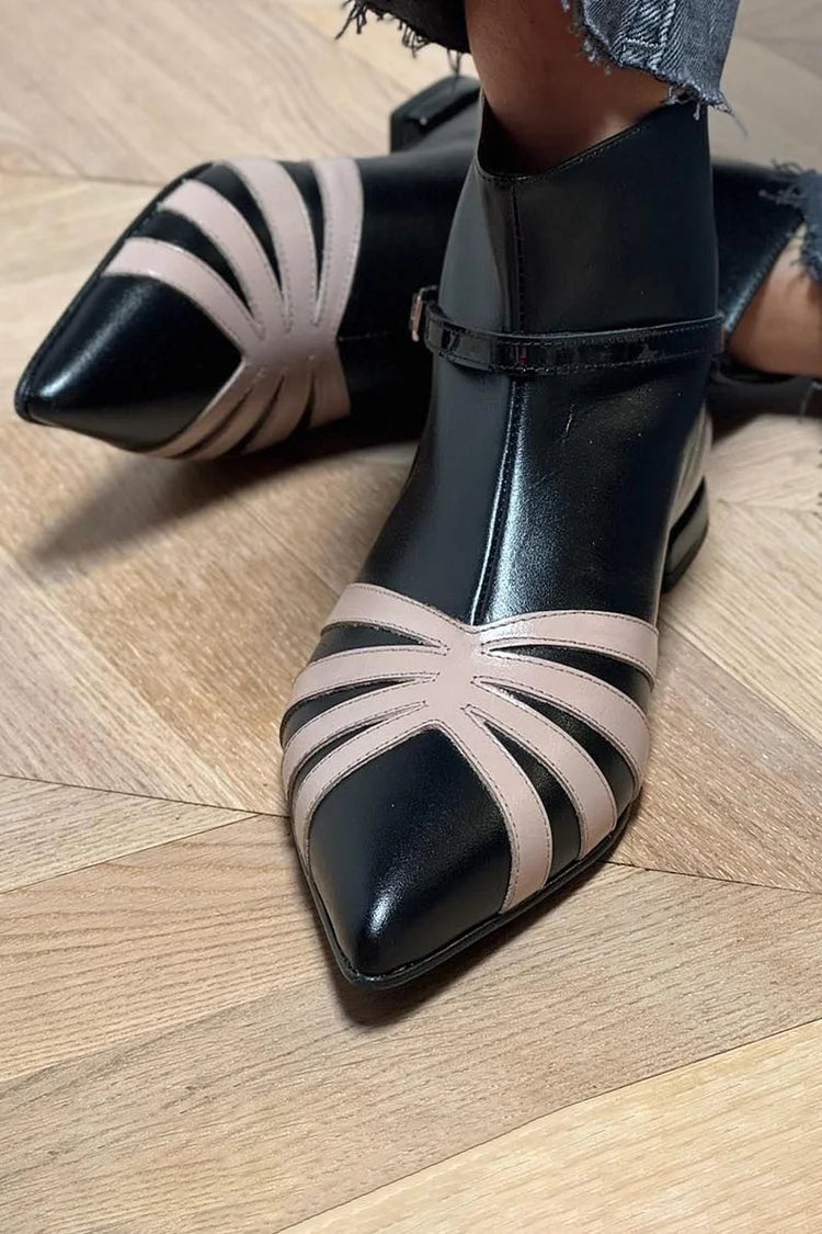 Vera | Pointed Geometric Ankle Boot