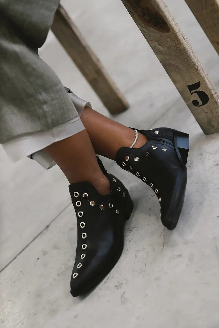 Lyra | Pointed Studded Ankle Boot