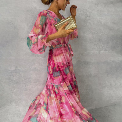 Arabella | Women's Floral Print Long Sleeve Wrap Dress