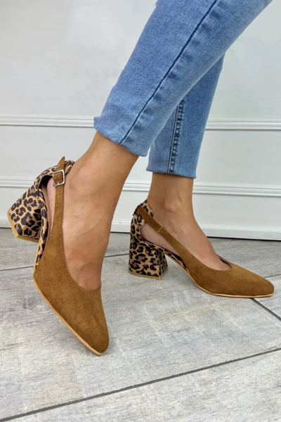 Briar | Leopard Print Heel Slingbacks