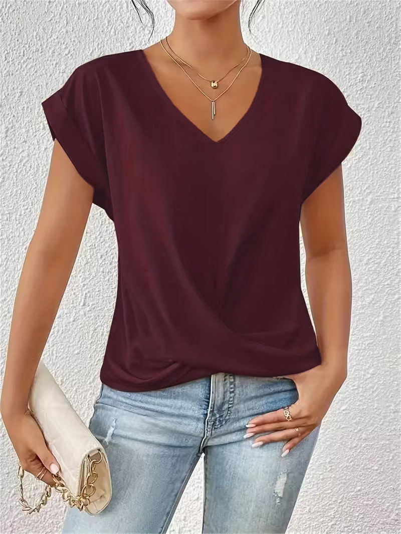 Mira | Knot Front V-Neck Tee