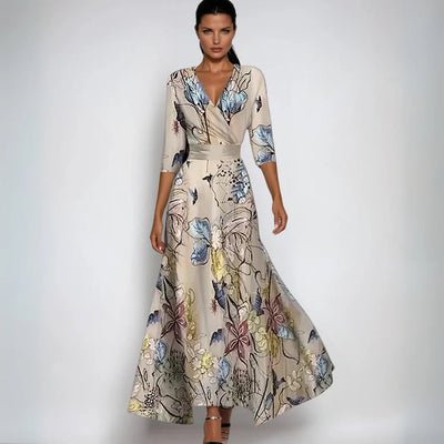 Aubrey | Elegant Floral Midi Dress