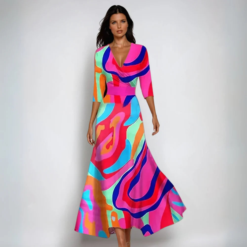 Aubrey | Elegant Floral Midi Dress