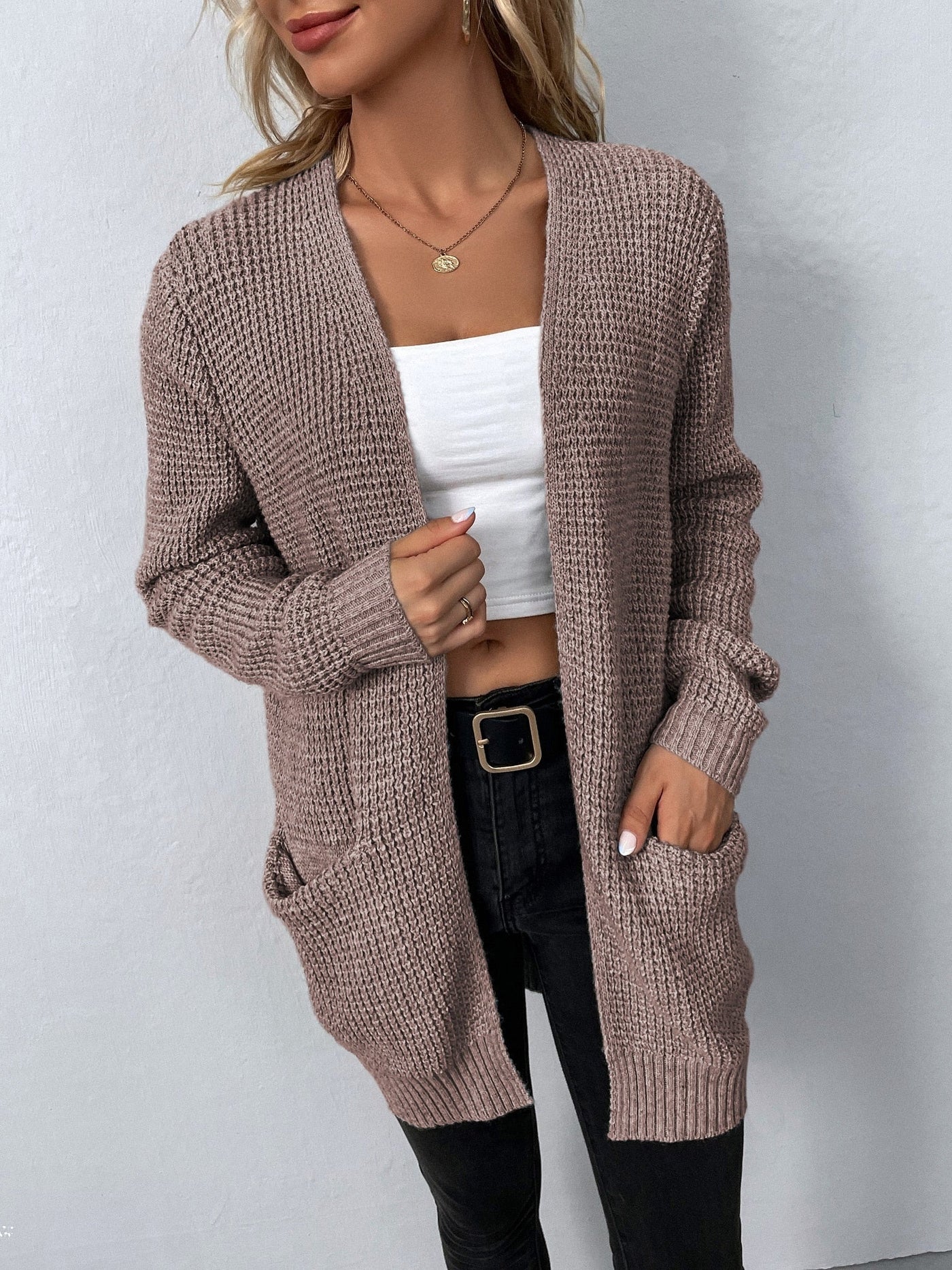 Delaney | Classic Knit Pocket Cardigan