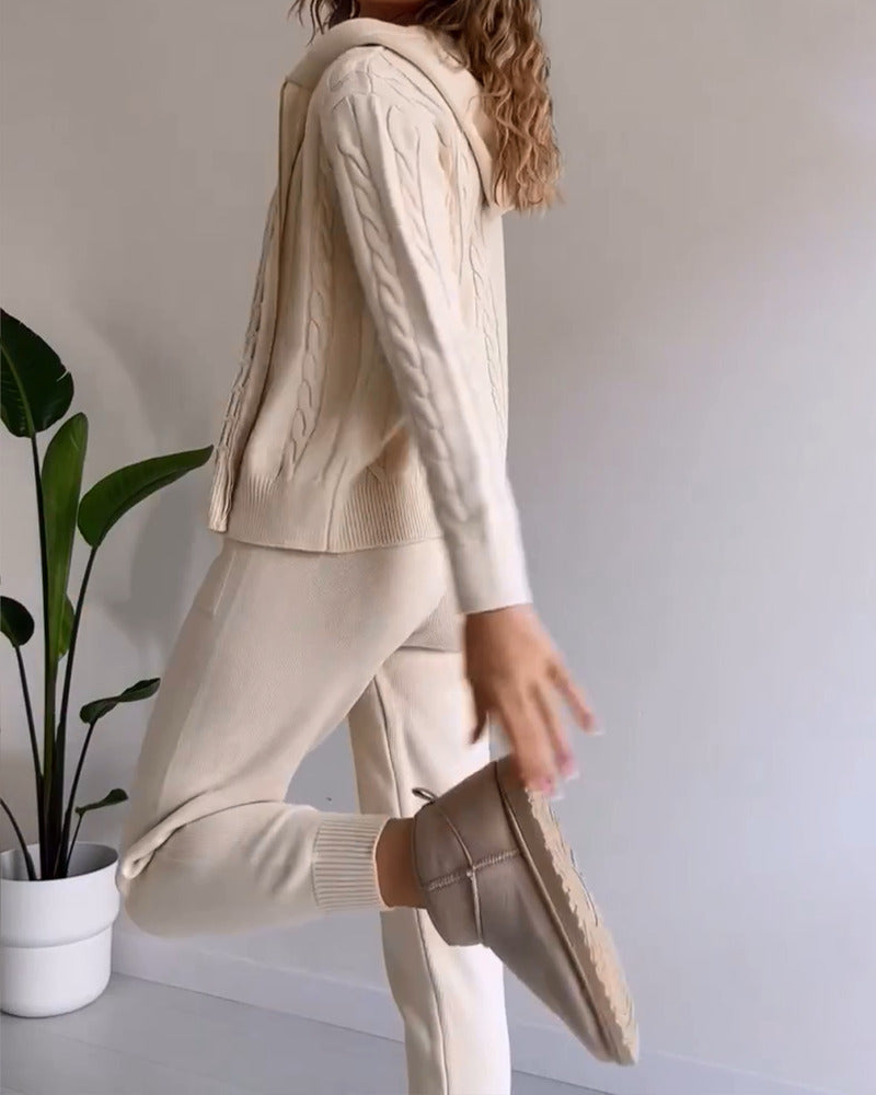 Madison | Textured Jacquard Two-Piece Lounge Set