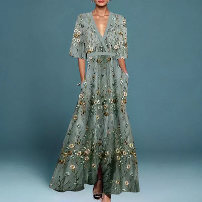 Calista | Floral V-Neck Maxi Dress