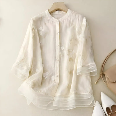 Delaney | Embroidered Cotton Blouse