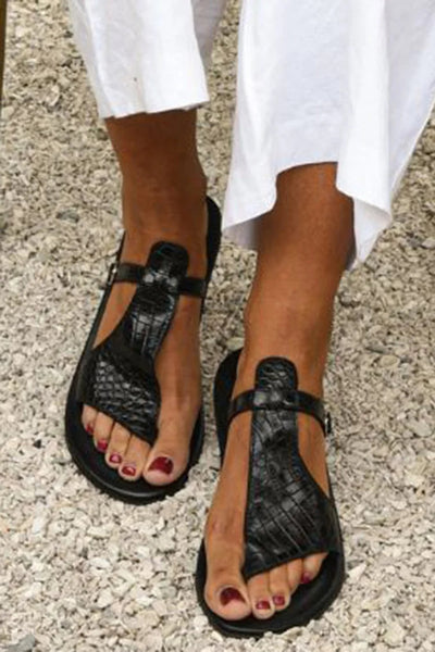 Tessa | Croco-Embossed Comfort Sandals