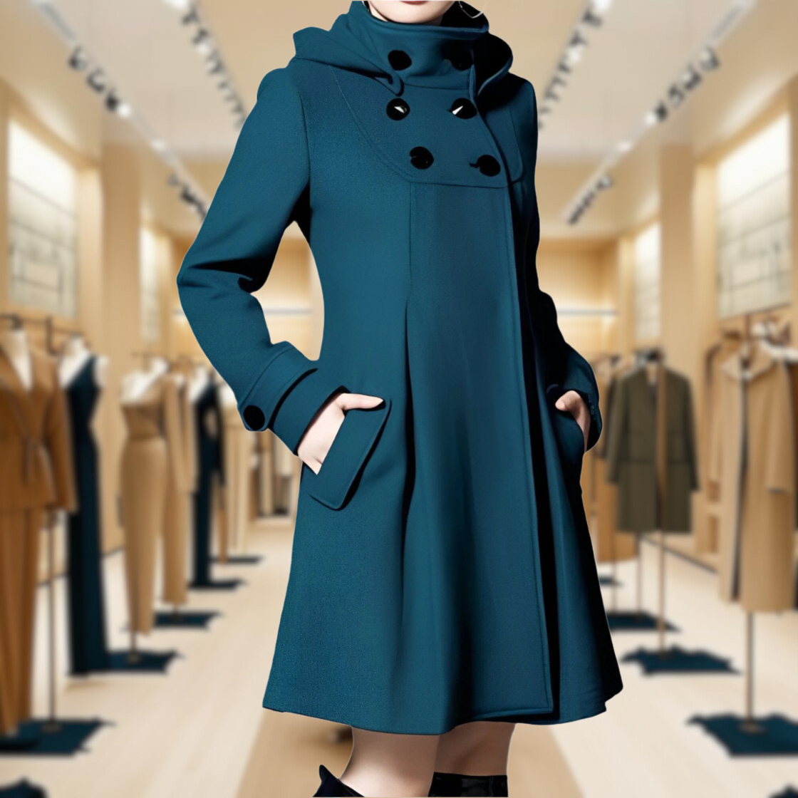 Daphne | Hooded Cape Jacket with Pockets