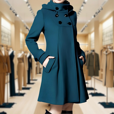 Daphne | Hooded Cape Jacket with Pockets