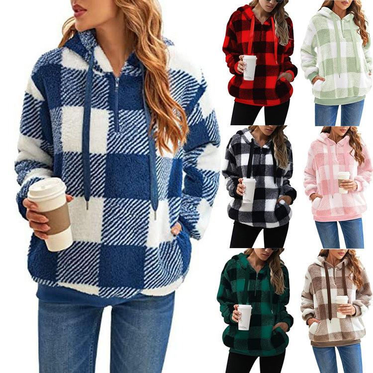 Blakely | Half-Zip Plaid Sweater