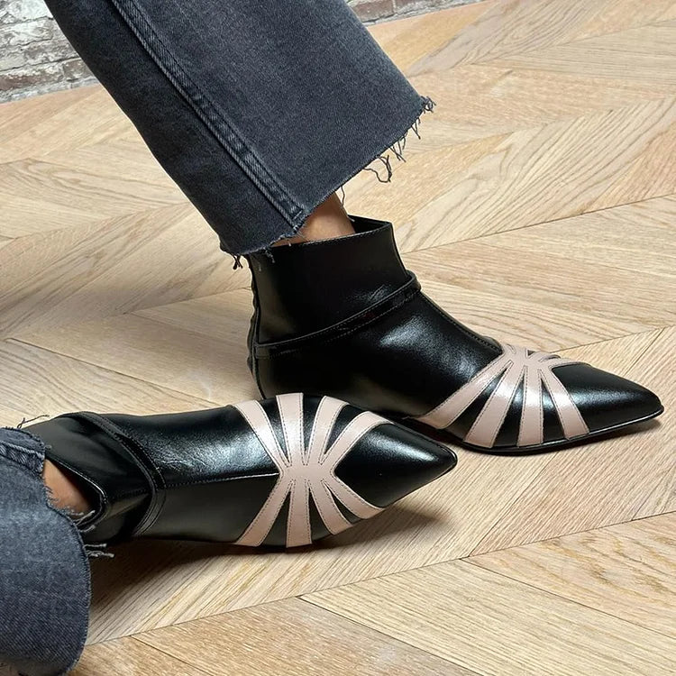 Vera | Pointed Geometric Ankle Boot