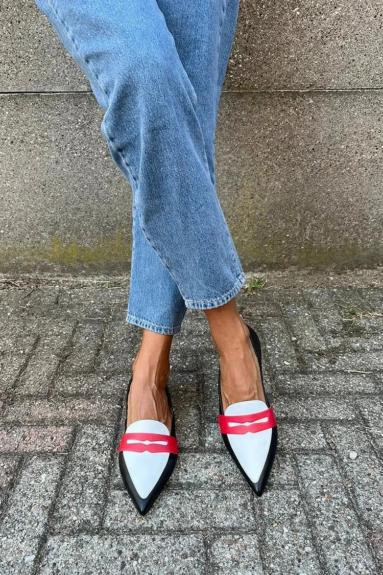Avery | Two-Tone Pointed Slippers