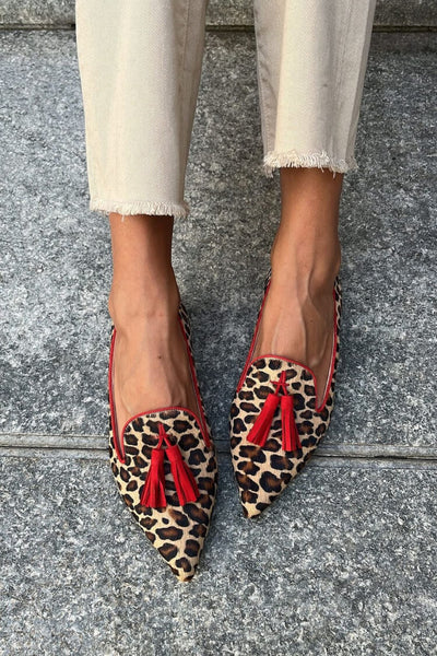 Juliette | Pointed Loafer with Red Tassels