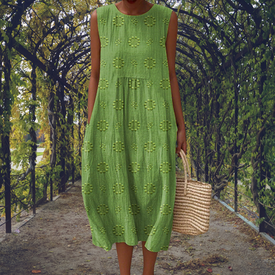 Amelina | Sleeveless Midi Dress with Pockets