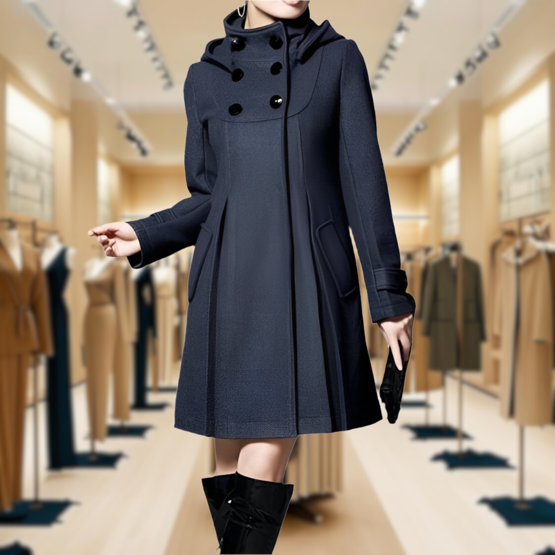 Daphne | Hooded Cape Jacket with Pockets