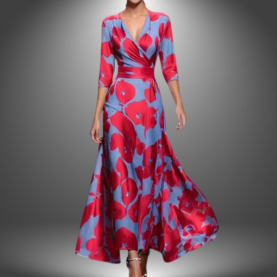 Elowen | Flattering V-Neck Boho Maxi Dress