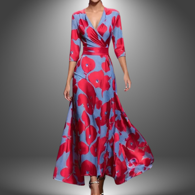 Elowen | Flattering V-Neck Boho Maxi Dress