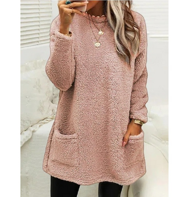 Harper | Fleece Pullover Long Sweater