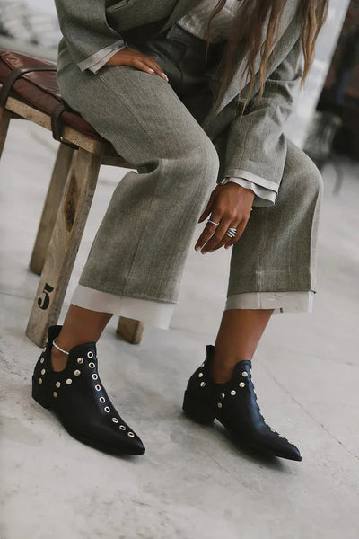 Lyra | Pointed Studded Ankle Boot