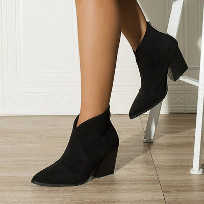 Esme | Pointed Ankle Boot with Suede Effect