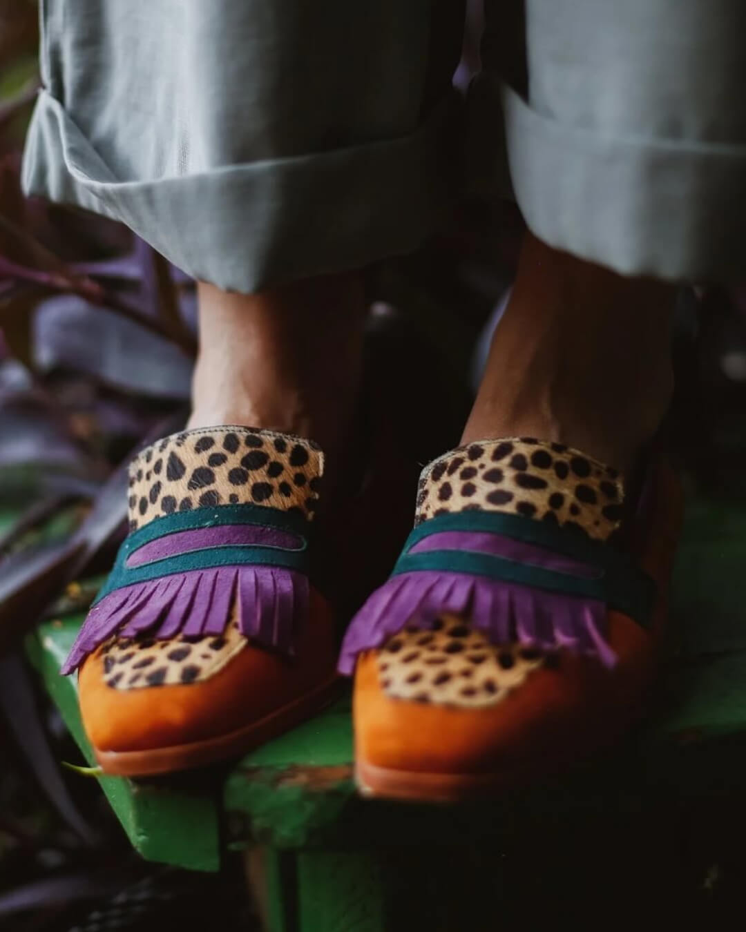 Lennox | Animal Print Loafer with Fringes