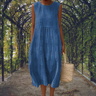 Amelina | Sleeveless Midi Dress with Pockets