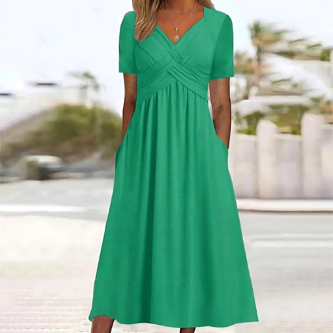 Savannah | Elegant Draped Midi Dress