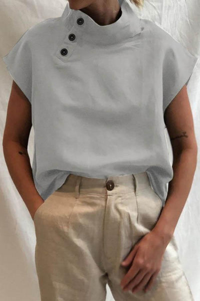 Esme | High-Collar Cotton Blouse