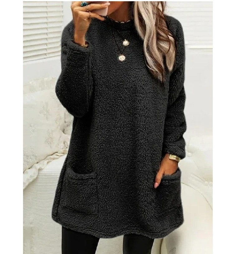 Harper | Fleece Pullover Long Sweater