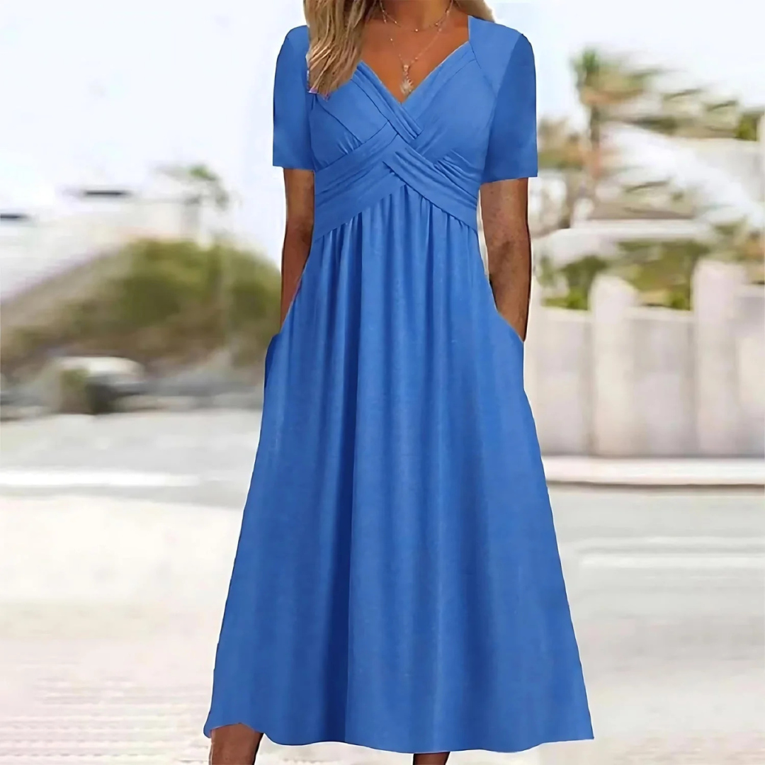 Savannah | Elegant Draped Midi Dress