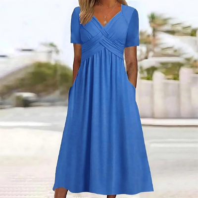Savannah | Elegant Draped Midi Dress