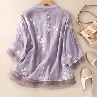 Delaney | Embroidered Cotton Blouse