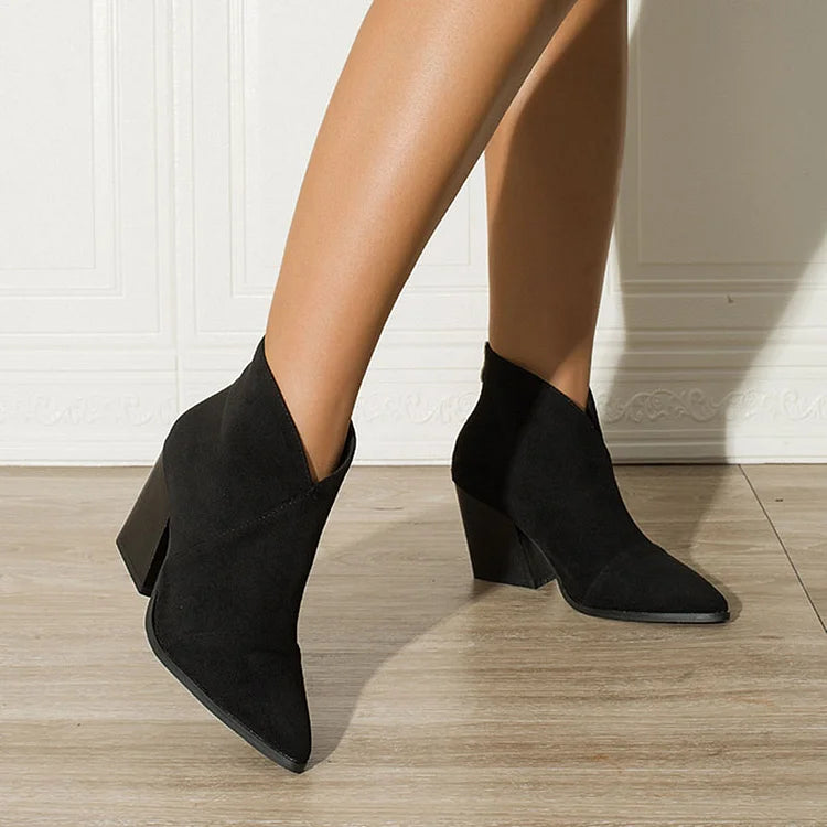 Esme | Pointed Ankle Boot with Suede Effect