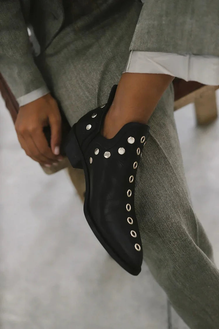 Lyra | Pointed Studded Ankle Boot