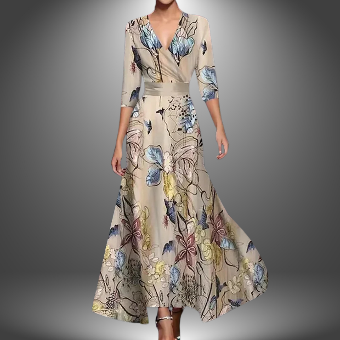 Elowen | Flattering V-Neck Boho Maxi Dress