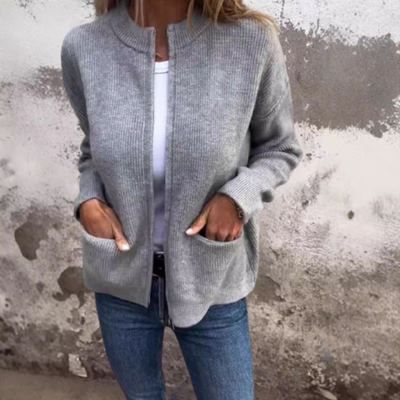 Marianna | Cozy Plush Zipper Cardigan