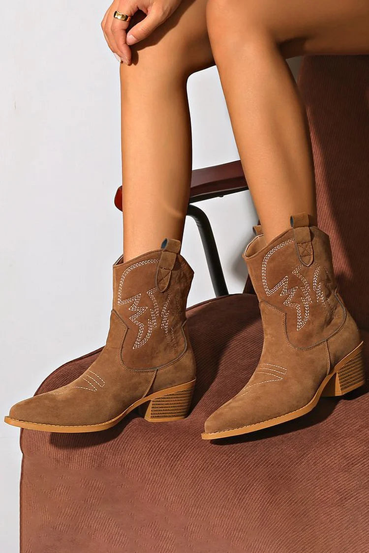 Dakota | Pointed Western Ankle Boot