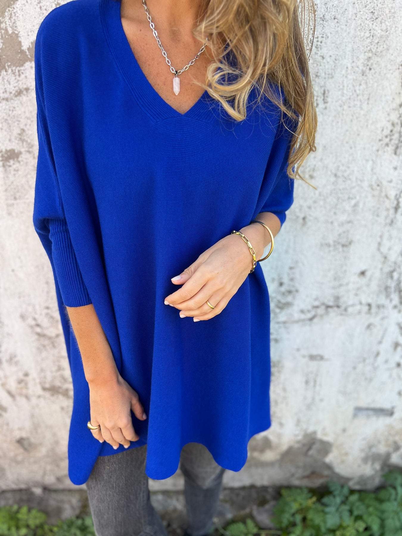 Emily | Cozy V-Neck Long Sleeve Knit Sweater