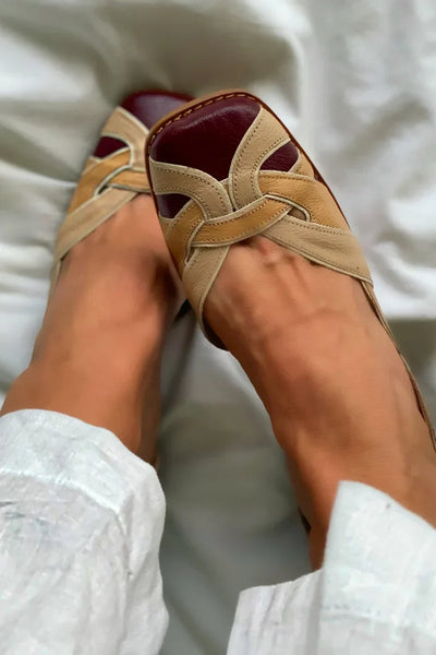 Sophia | Tri-Color Slip-On Flats