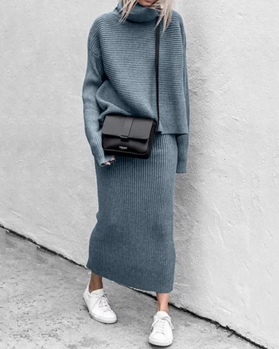 Camden | High-Neck Knit Two-Piece Set